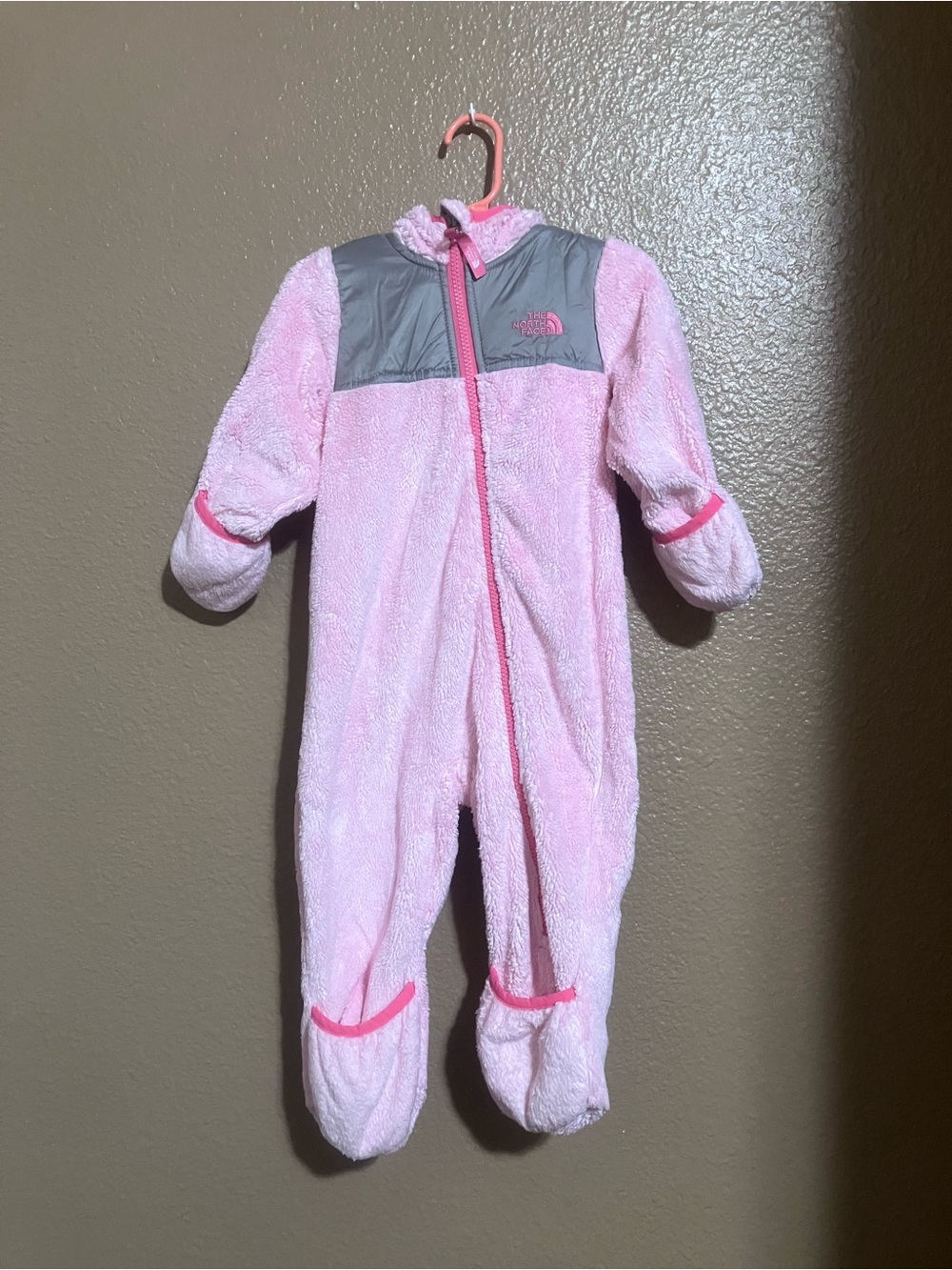 The North Face Pink Fleece One-Piece with Gray Yoke